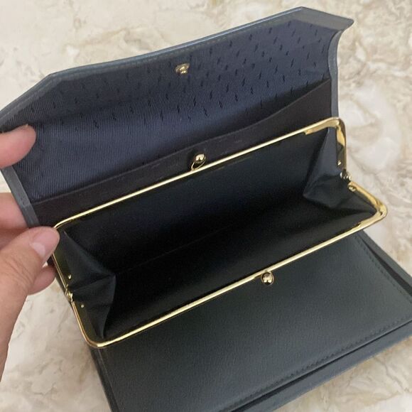 New Old Stock Buxton Lady Madison Long Wallet Grey Leather - Picture 10 of 14